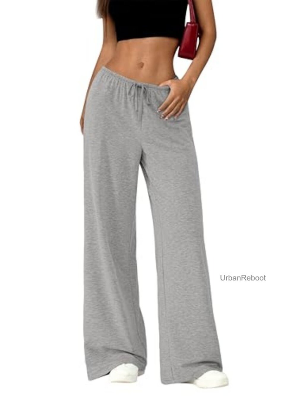 Women's High Waisted Wide Leg Sweatpants with Pockets Lightweight Drawstring